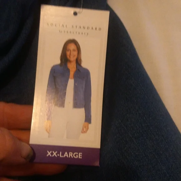 NWT Social Standard by Sanctuary Women's Jean Jacket Size:XXL - Picture 6 of 11